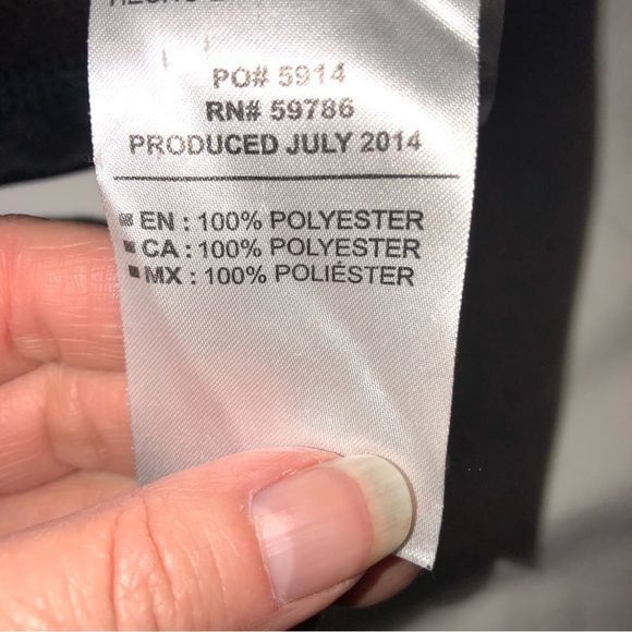 Umbro Womens Funnel Neck Side Zip Fleece Lined Sweatshirt L Thumb Holes Black - Picture 9 of 10